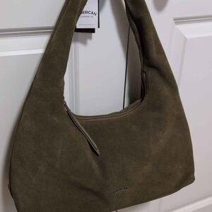 American Leather Co. Kelp Suede Adina Hobo Bag